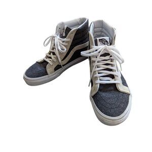 Vans Women's Black High-Cut Lace-Up Skateboard Shoes Size 8